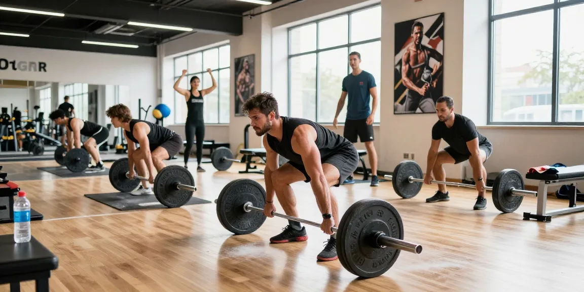 Utionon Steroide in Anwendung: Bodybuilder hebt Gewichte im modernen Fitnessstudio.