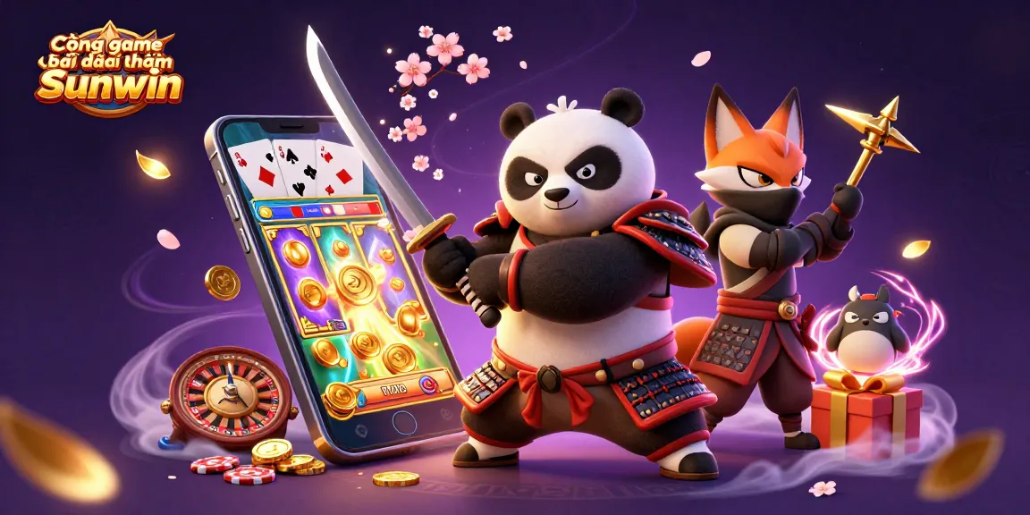 Experience thrilling gameplay at Cổng game bài đổi thưởng Sunwin with vibrant casino elements and dynamic characters.